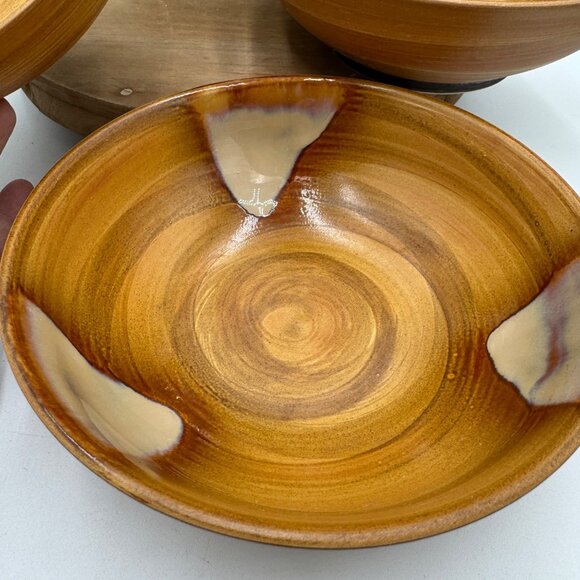 Vintage Sango Splash 4951 China Set of 4 Large Cereal / Pasta Bowls and a Servin - Picture 6 of 13